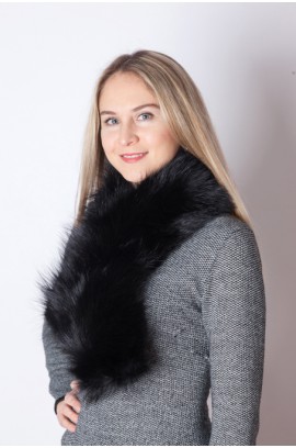 Black raccoon fur scarf